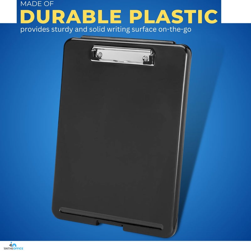 1InTheOffice Plastic Storage Clipboard Letter Size, Plastic Clipboard with Low Profile Clip, Storage Clipboard, Black - Image 4